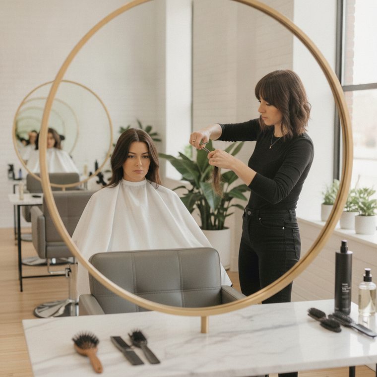 Damenhaarschnitt beim TEMIR Friseursalon Mühlacker